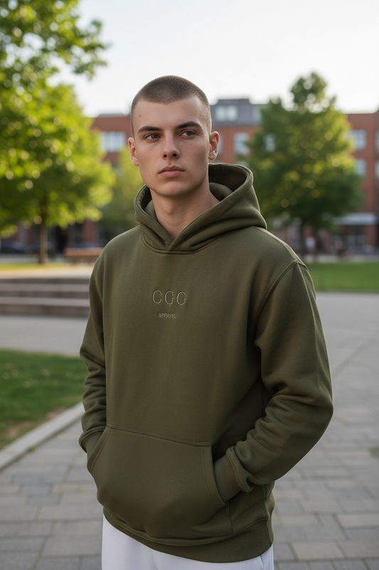 Olive Green Fleece Hoodie